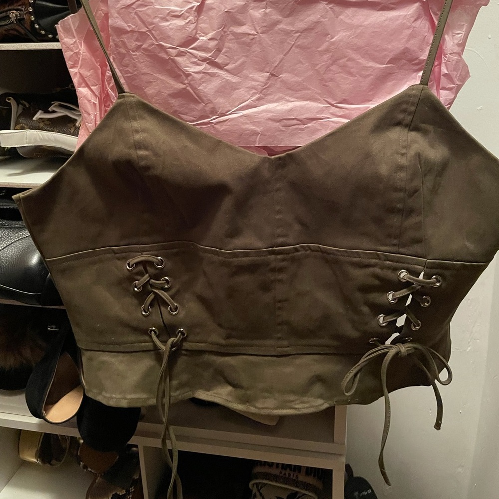Super Down army green top.